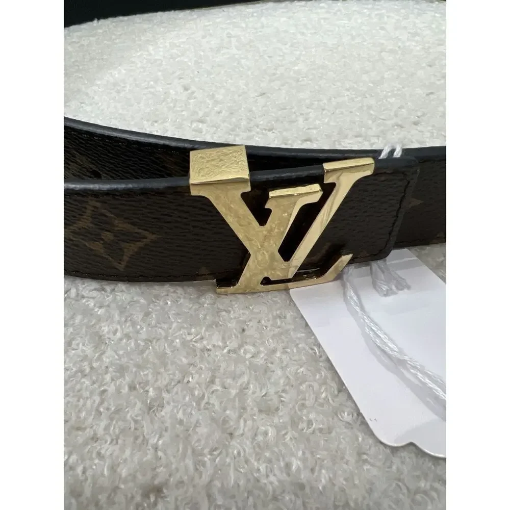Louis Vuitton Monogram Belt with Gold LV Buckle - Like New